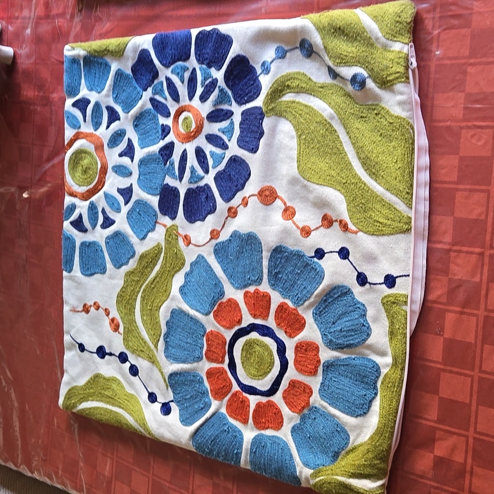 Crate + Barrel Floral Pillow Covers Set Of 2